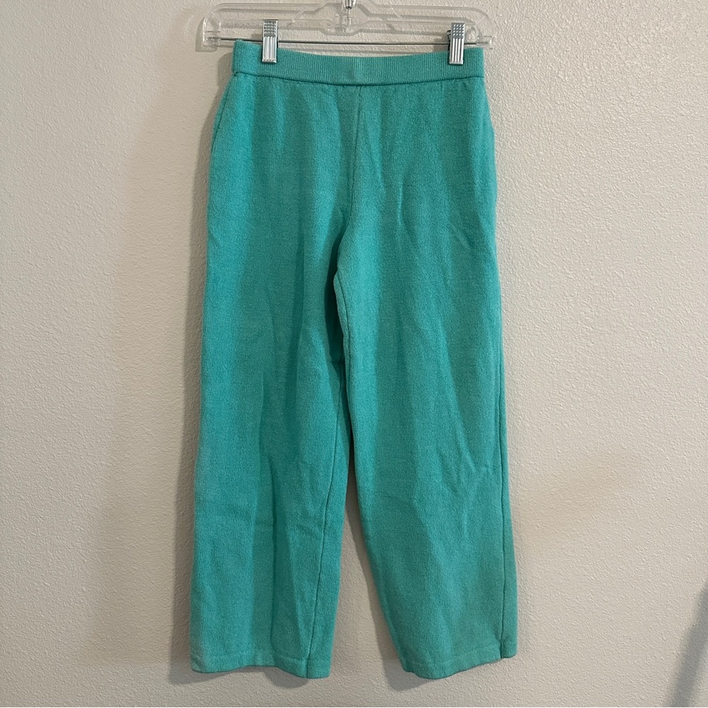 ST JOHN Collection Textured Cropped Wide Leg Pants